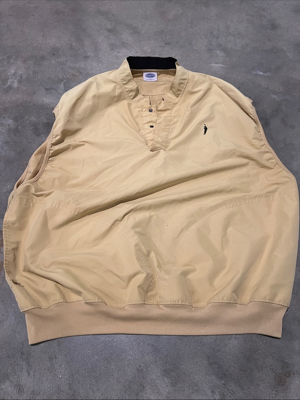 Men's Sleeveless Pullover Vest in Light Tan - Polo Style